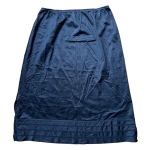 Vintage Black Satin Slip Skirt